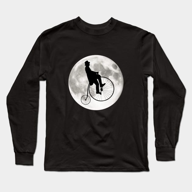 Penny Farthing Moon Long Sleeve T-Shirt by GloopTrekker